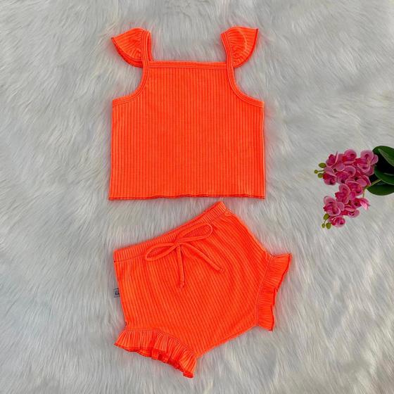 Imagem de Conjunto Regata e Shorts Neon Bebê Menina Verão