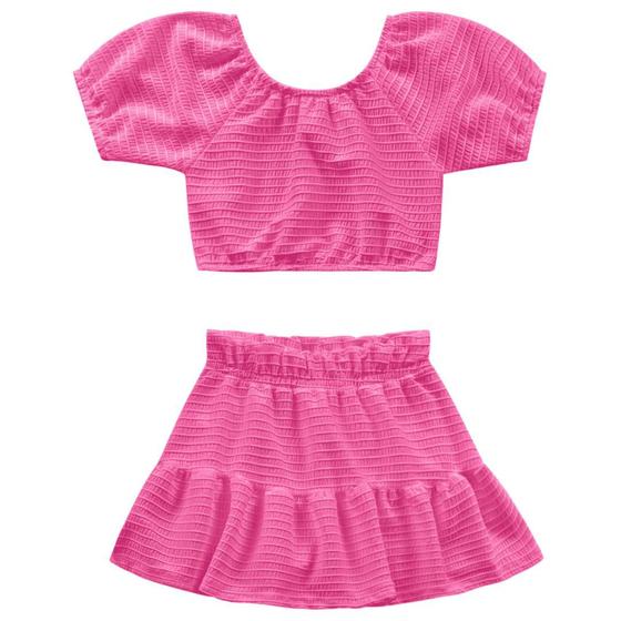 Imagem de Conjunto rosa babaloo cropped e saia short Kiko e Kika 