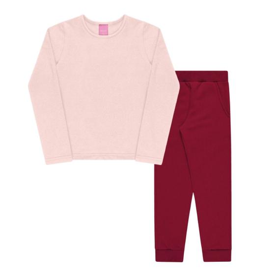 Imagem de Conjunto Roupa Infantil Feminino Com Calça Agasalho Blusa De Frio Outono Inverno P/ Menina