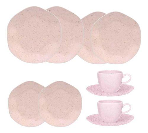 Imagem de Conjunto Ryo Pink Sand 10 Peças Oxford Rosa Porcelana