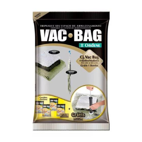 Imagem de  Conjunto Sacos A Vácuo Vac Bag 4 M 45x65 Com Bomba Ordene