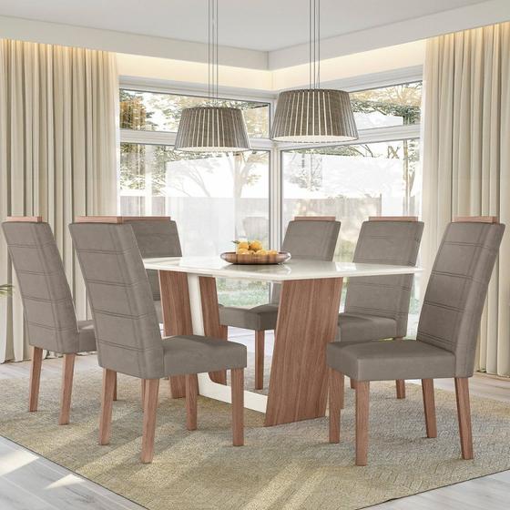 Imagem de Conjunto Safira 156x84cm com 6 Cadeiras