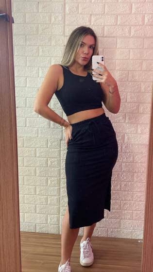 Imagem de Conjunto saia MIDI com Cropped tecido moletinho