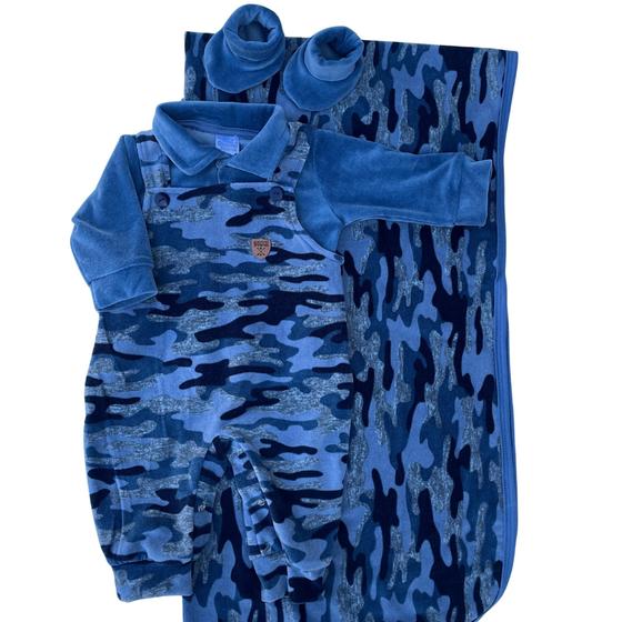 Imagem de Conjunto Saída Maternidade Jardineira com Camisa Manga Longa 027-10