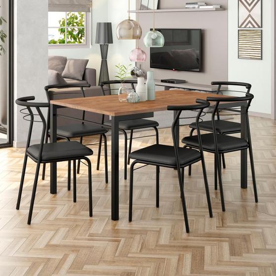 Conjunto Sala de Jantar Carraro Pequim com mesa e 6 cadeiras Menor preço em Conjunto Sala de Jantar Carraro Pequim com mesa e 6 cadeiras