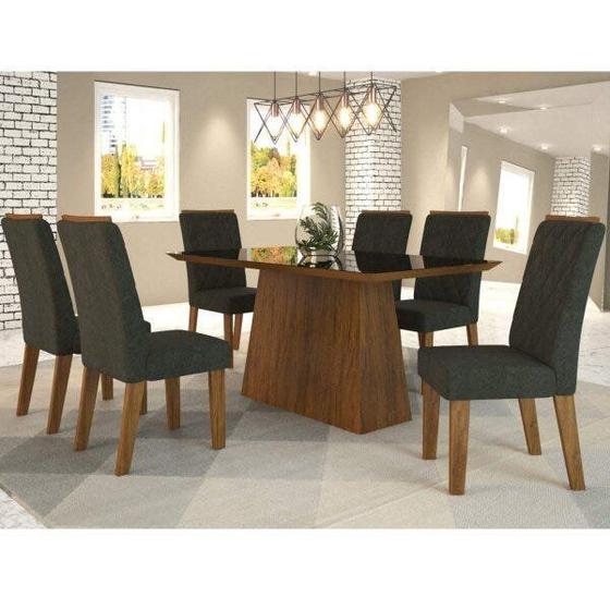 Imagem de Conjunto Sala de Jantar com 6 Cadeiras Escocia Espresso Móveis