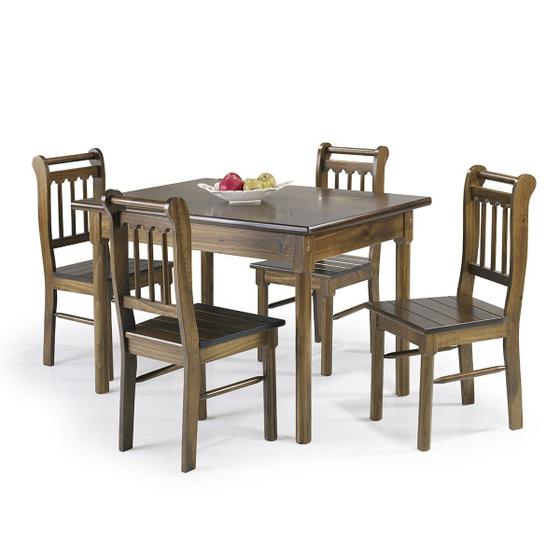 Imagem de Conjunto Sala de Jantar e Cozinha Com 4 Cadeiras Madeira Maciça