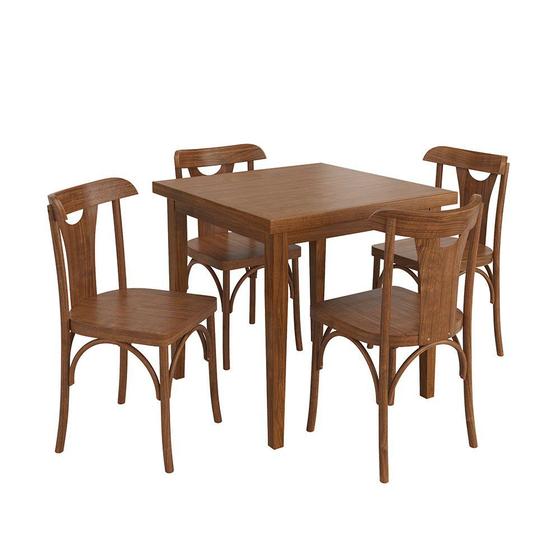 Imagem de Conjunto Sala de Jantar e Cozinha Com 4 Cadeiras Y Madeira Maciça