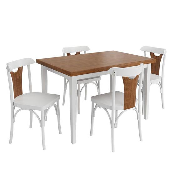 Imagem de Conjunto Sala de Jantar e Cozinha Com 4 Cadeiras Y Madeira Maciça
