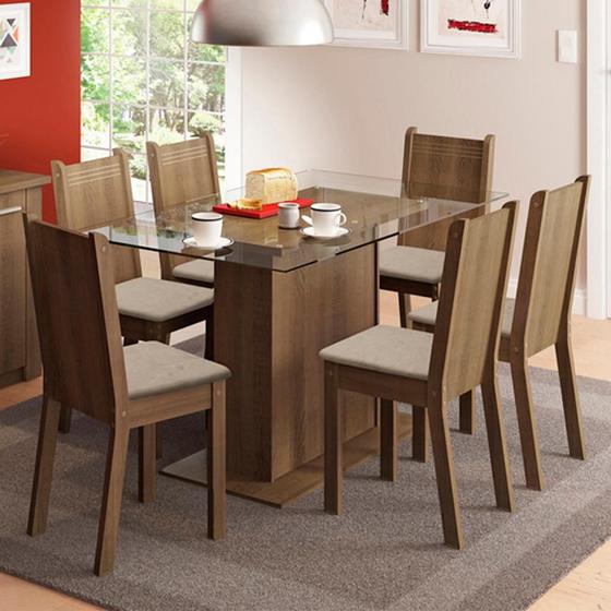 Imagem de Conjunto Sala de Jantar Gales Madesa Mesa com 6 Cadeiras