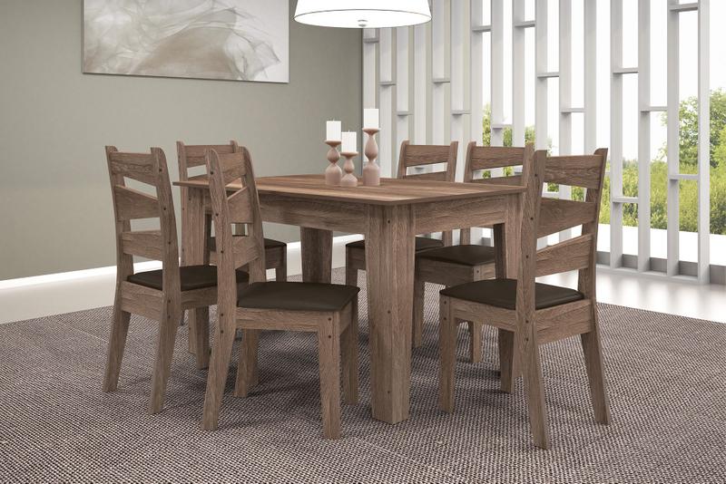 Imagem de CONJUNTO SALA DE JANTAR ITALIA 1,35 COM 6 CADEIRAS Amend 61C