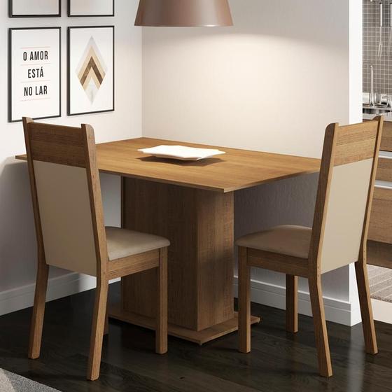 Conjunto Sala de Jantar Madesa Gabi Mesa Tampo de Madeira com 2 Cadeiras Imagem de Conjunto Sala de Jantar Madesa Gabi Mesa Tampo de Madeira com 2 Cadeiras