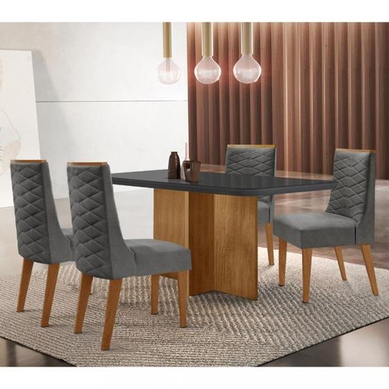 Imagem de Conjunto Sala de Jantar Mesa Berlim e 4 Cadeiras Dafne Rufato