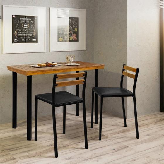 Imagem de Conjunto Sala de Jantar Mesa com 2 Cadeiras Moscou