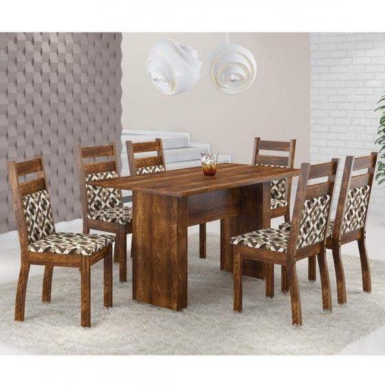 Imagem de Conjunto Sala de Jantar Mesa com 6 Cadeiras Urca Sonetto Móveis