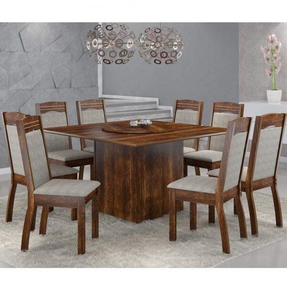 Imagem de Conjunto Sala de Jantar Mesa com 8 Cadeiras Alice Sonetto Móveis