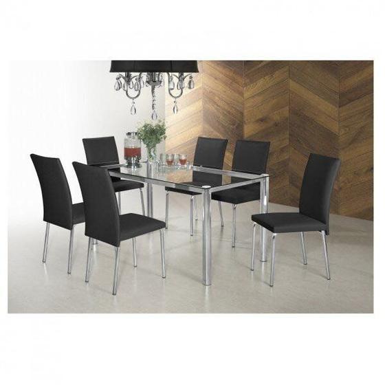 Imagem de Conjunto Sala de Jantar Mesa Diana 6 Cadeiras Viana Espresso Móveis