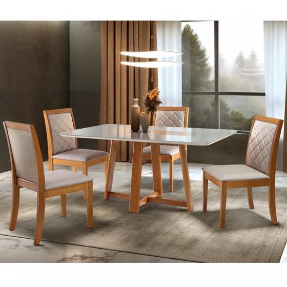 Imagem de Conjunto Sala de Jantar Mesa e 4 Cadeiras Berlim Espresso Móveis