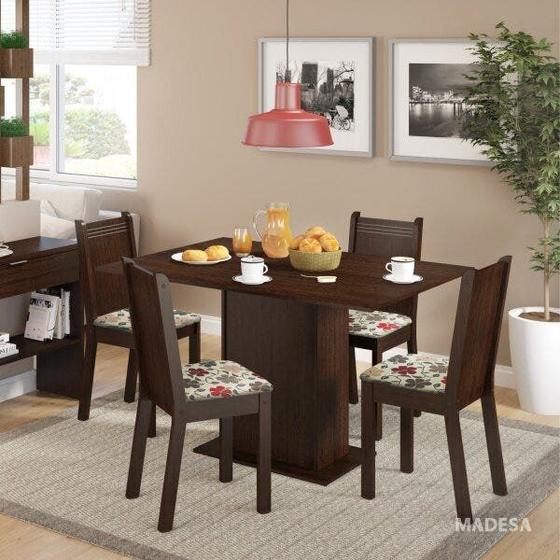Imagem de Conjunto Sala de Jantar Mesa e 4 Cadeiras Lexy Madesa