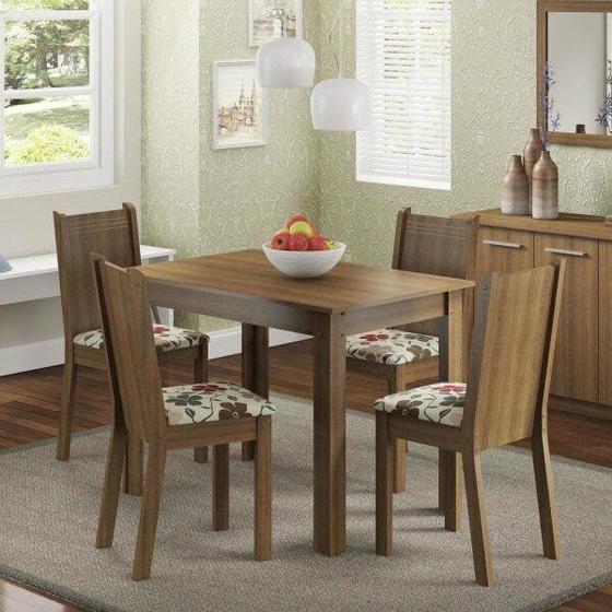 Imagem de Conjunto Sala de Jantar Mesa e 4 Cadeiras Rute Madesa
