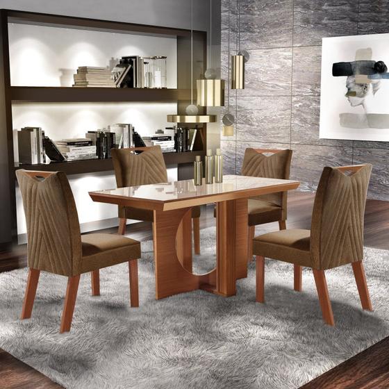 Conjunto Sala de Jantar Mesa Frisa e 4 Cadeiras Esparta Lj Móveis é boa?