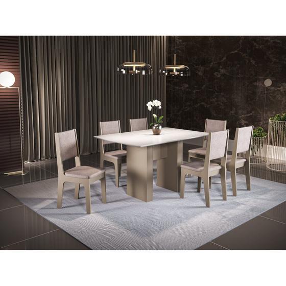 Imagem de Conjunto Sala de Jantar Mesa Iris 1360 com 6 Cadeiras Iris