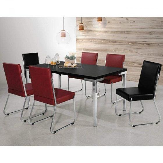 Imagem de Conjunto Sala de Jantar Mesa Isis 6 Cadeiras Deise Aço Nobre Móveis