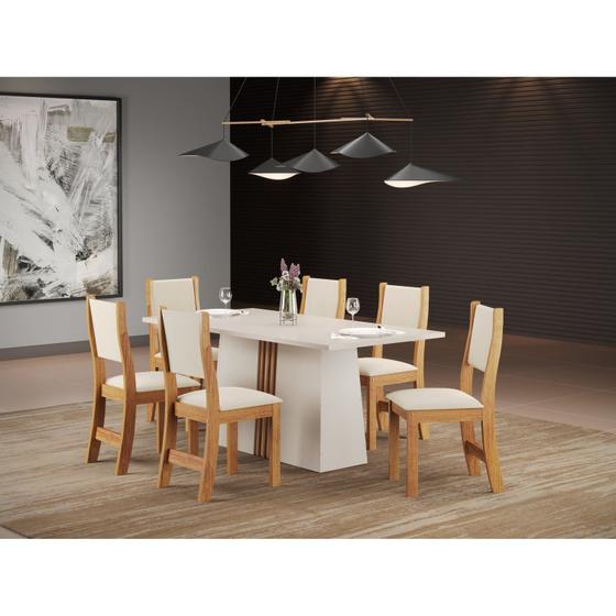 Imagem de Conjunto Sala de Jantar Mesa Jordania com 6 Cadeiras Sol