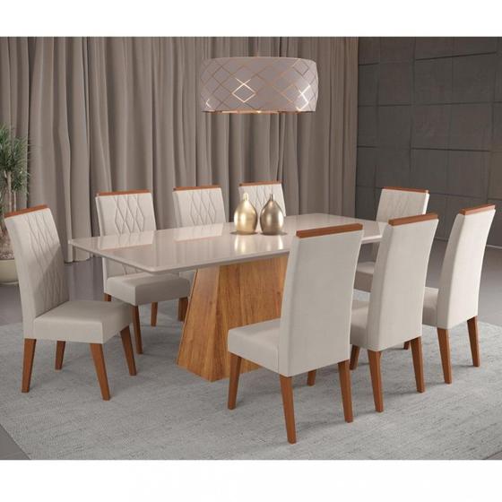 Imagem de Conjunto Sala de Jantar Mesa Liberty 8 Cadeiras Cristal Viero