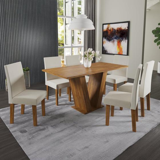 Imagem de Conjunto Sala de Jantar Mesa Medelin com 6 Cadeiras Venus Viero