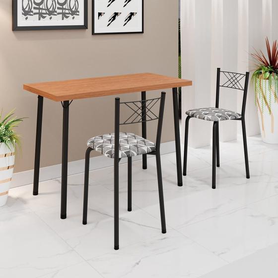 Imagem de Conjunto Sala de Jantar Mesa Retangular 100x50cm Tampo Mdp 25mm 2 Banquetas Blumenau Yescasa