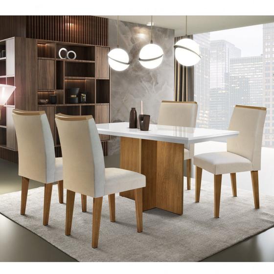Conjunto Sala de Jantar Mesa Tampo MDF Irlanda 4 Cadeiras Dublin Rufato Menor preço em Conjunto Sala de Jantar Mesa Tampo MDF Irlanda 4 Cadeiras Dublin Rufato