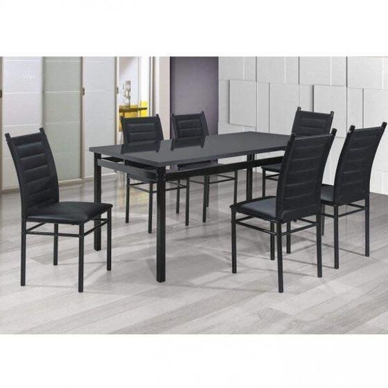 Imagem de Conjunto Sala de Jantar Mesa Tampo MDP 160cmx90cm 6 Cadeiras Liana Espresso Móveis