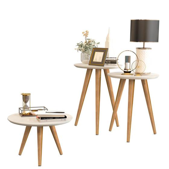 Conjunto Sala Retrô Pés Palito Mesas Apoio / Lateral / Centro Cores Diversas - ORB - Lojas GD é boa?
