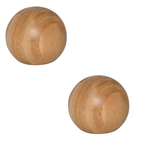 Imagem de Conjunto saleiro e Pimenteiro redondo bambu - bola 7cm