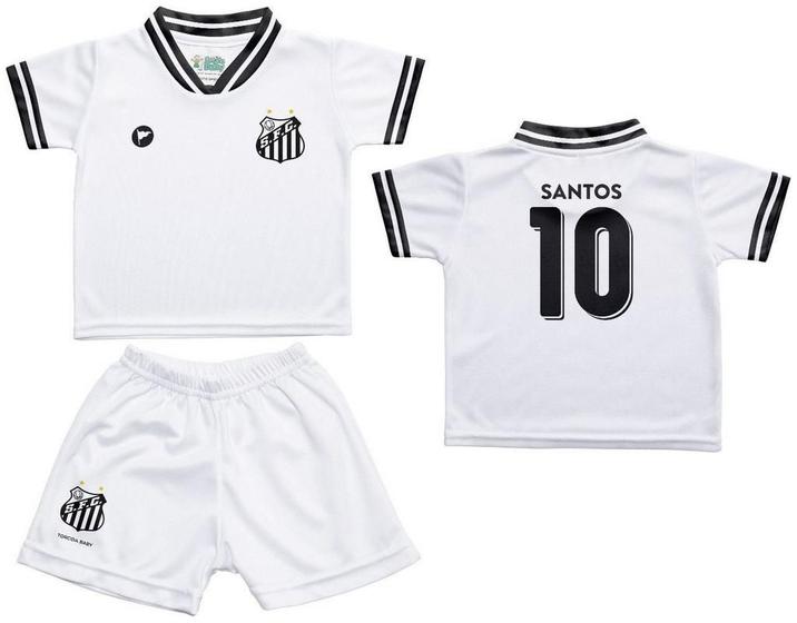 Imagem de Conjunto Santos Uniforme Infantil Branco - Torcida Baby