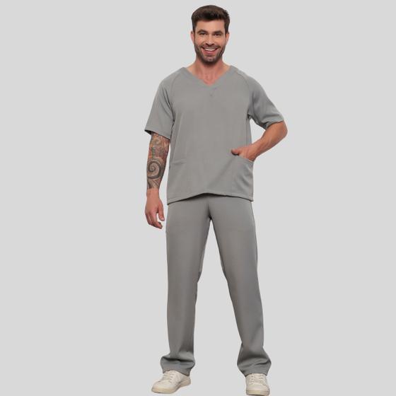 Imagem de Conjunto Scrub Clássico Masculino Arthur  Pijama Cirúrgico Hospitalar Em Alfaiataria 