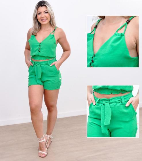 Imagem de Conjunto Short Cropped Crepe Duna