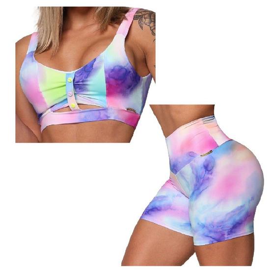 Imagem de Conjunto Short Empina Bumbum + Top Algodao Doce Moving