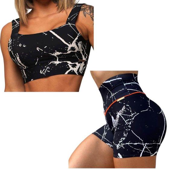 Imagem de Conjunto Short Empina Bumbum + Top Faixa White Vein Moving