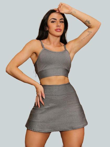 Imagem de Conjunto Short Saia Academia Saia Beach Tennis Com Short Interno Donna Martins