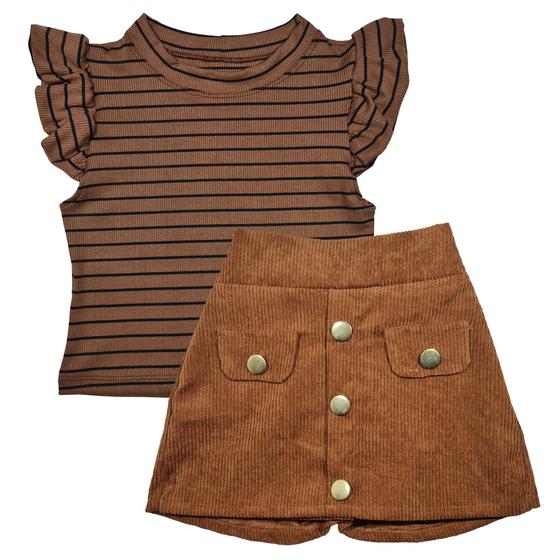 Imagem de Conjunto Short Saia Cropped Infantil Menina Primavera Verão