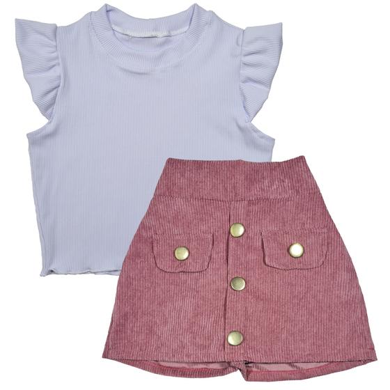 Imagem de Conjunto Short Saia Cropped Infantil Menina Primavera Verão