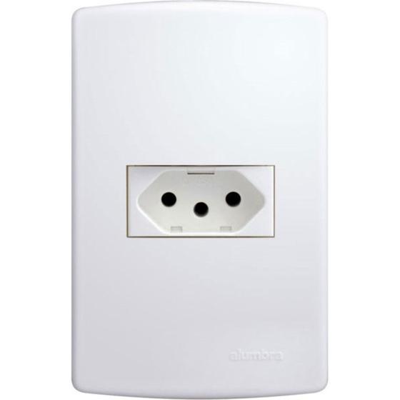 Imagem de Conjunto Siena 4X2 Branco Com Placa (1Tomada 10A) 6081
