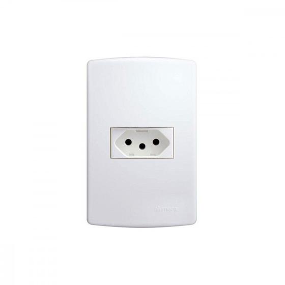 Imagem de Conjunto Siena 4X2 Branco Com Placa (1Tomada 10A) 6081
