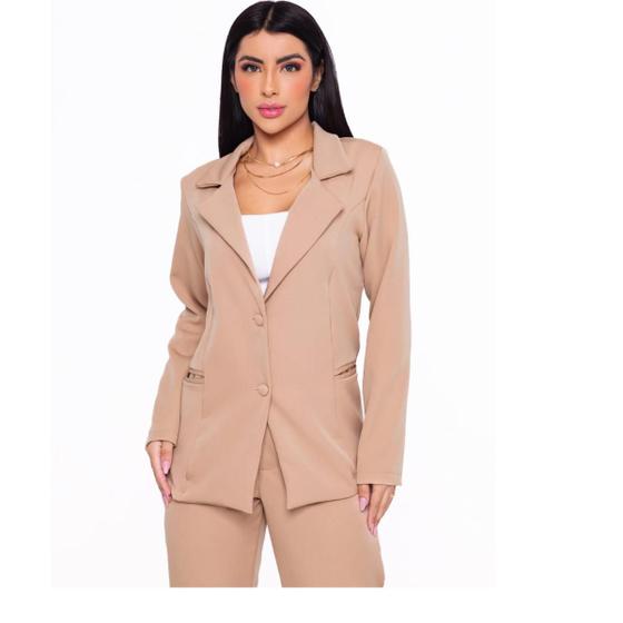 Imagem de Conjunto Social Feminino Blazer E Calça Alfaiataria 