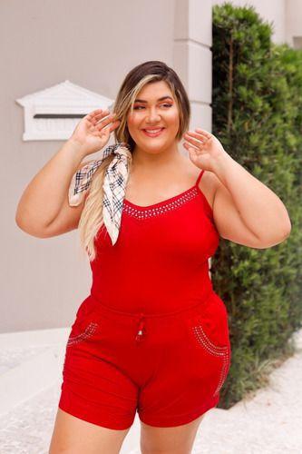 Imagem de Conjunto Social Feminino Plus Size Blusinha + Shorts Verão