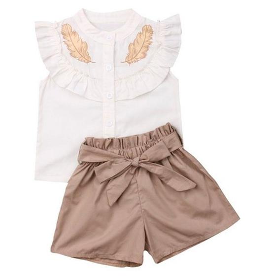 Imagem de Conjunto Social Infantil Short + Cinto + Blusa