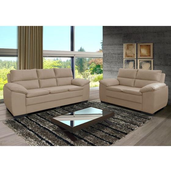 Conjunto Sofá 2 e 3 Lugares Equador Suede Liso Estofados Requinte Menor preço em Conjunto Sofá 2 e 3 Lugares Equador Suede Liso Estofados Requinte