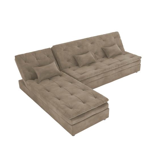 Imagem de Conjunto Sofá Cama Genova+ Chaise Luxo Para Sala De Estar